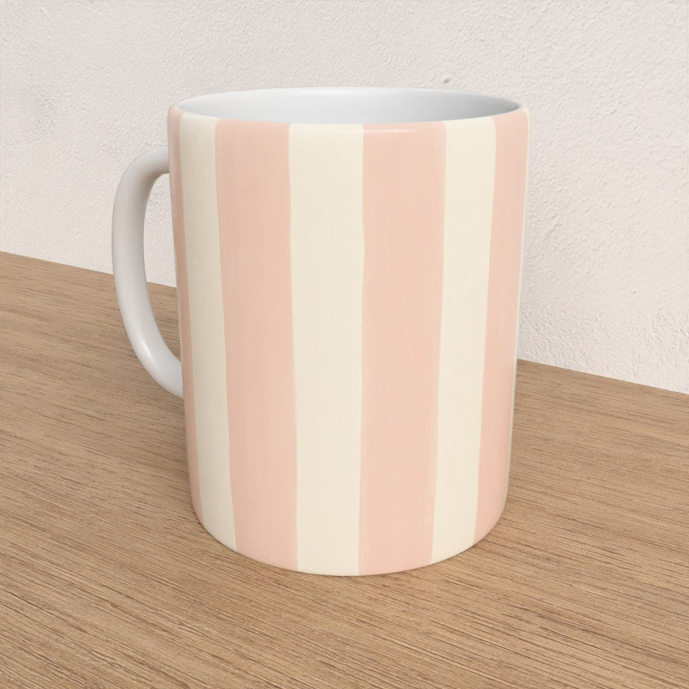 Blush Pink Striped Mug