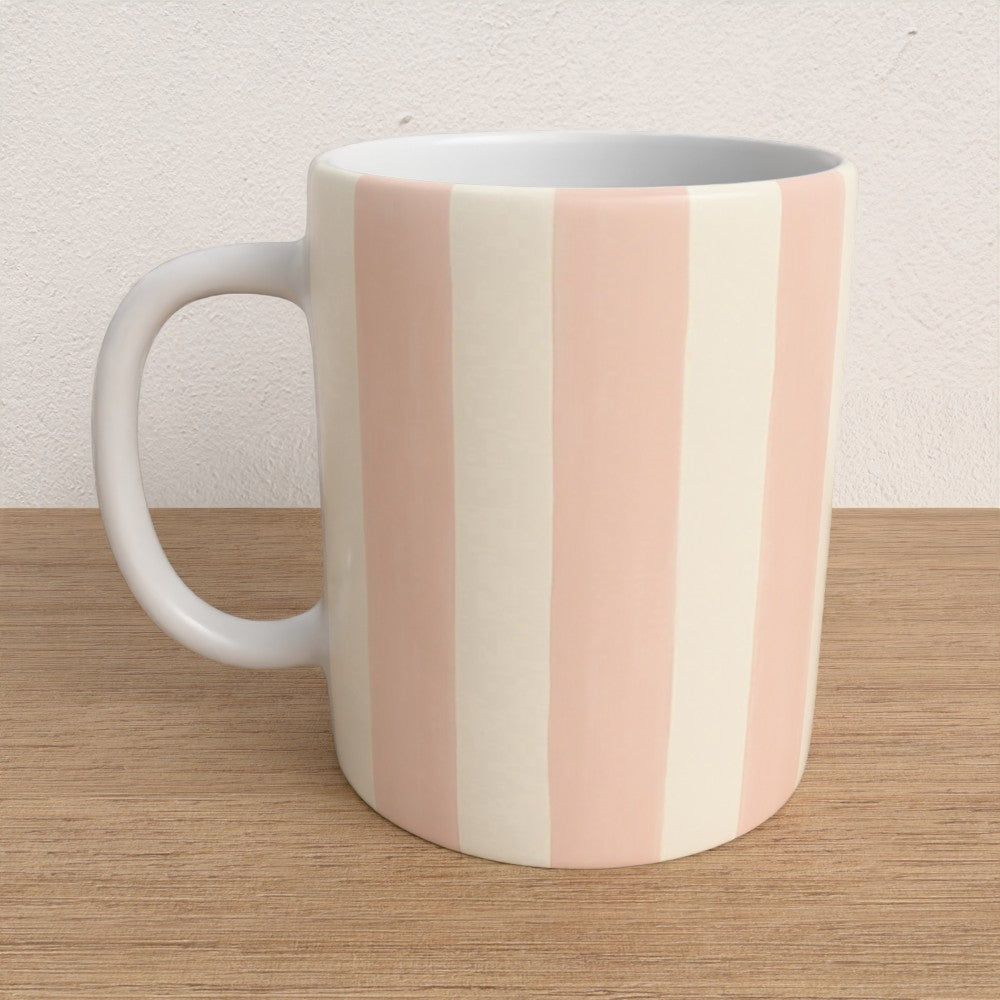 Blush Pink Striped Mug